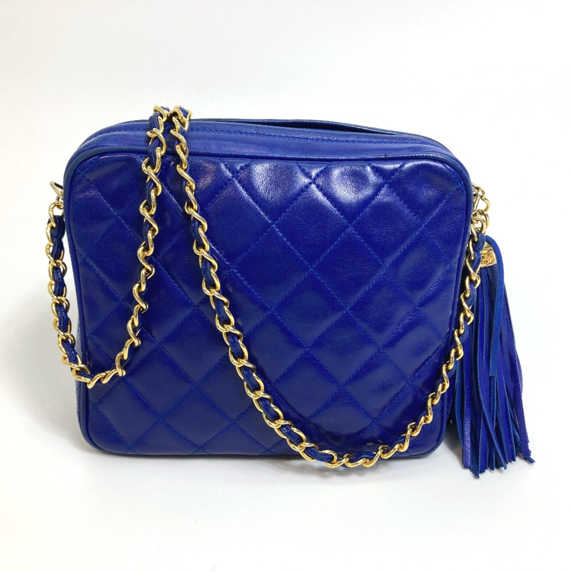 Chanel Blue Leather Shoulder Bag