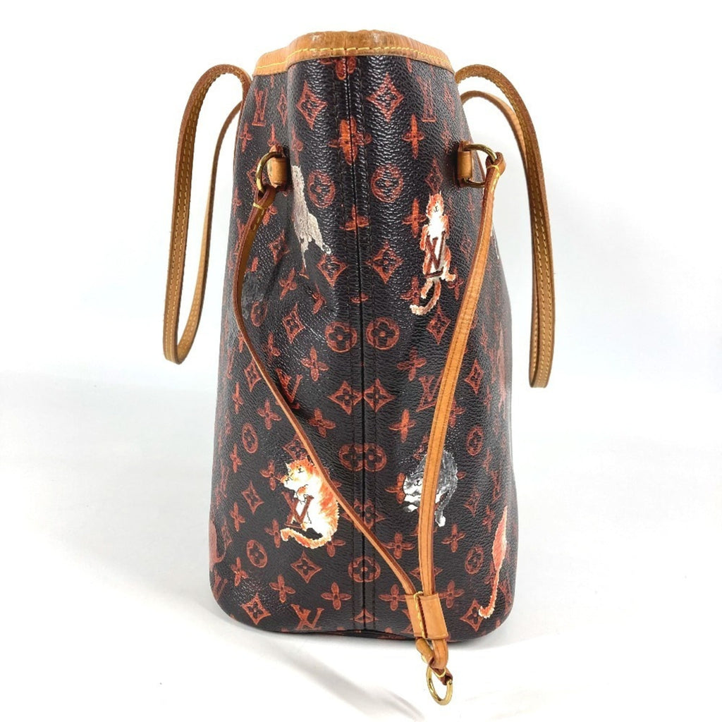 Louis Vuitton Brown Orange Monogram Leather Pouch Shoulder Bag Tote Bag