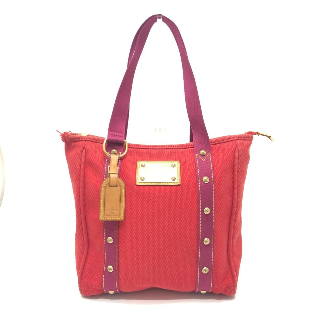 Louis Vuitton Red Color Canvas Tote Bag