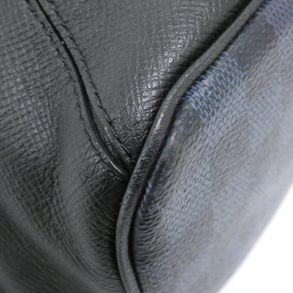 Louis Vuitton Black Cobalt Coated Canvas Leather Backpack