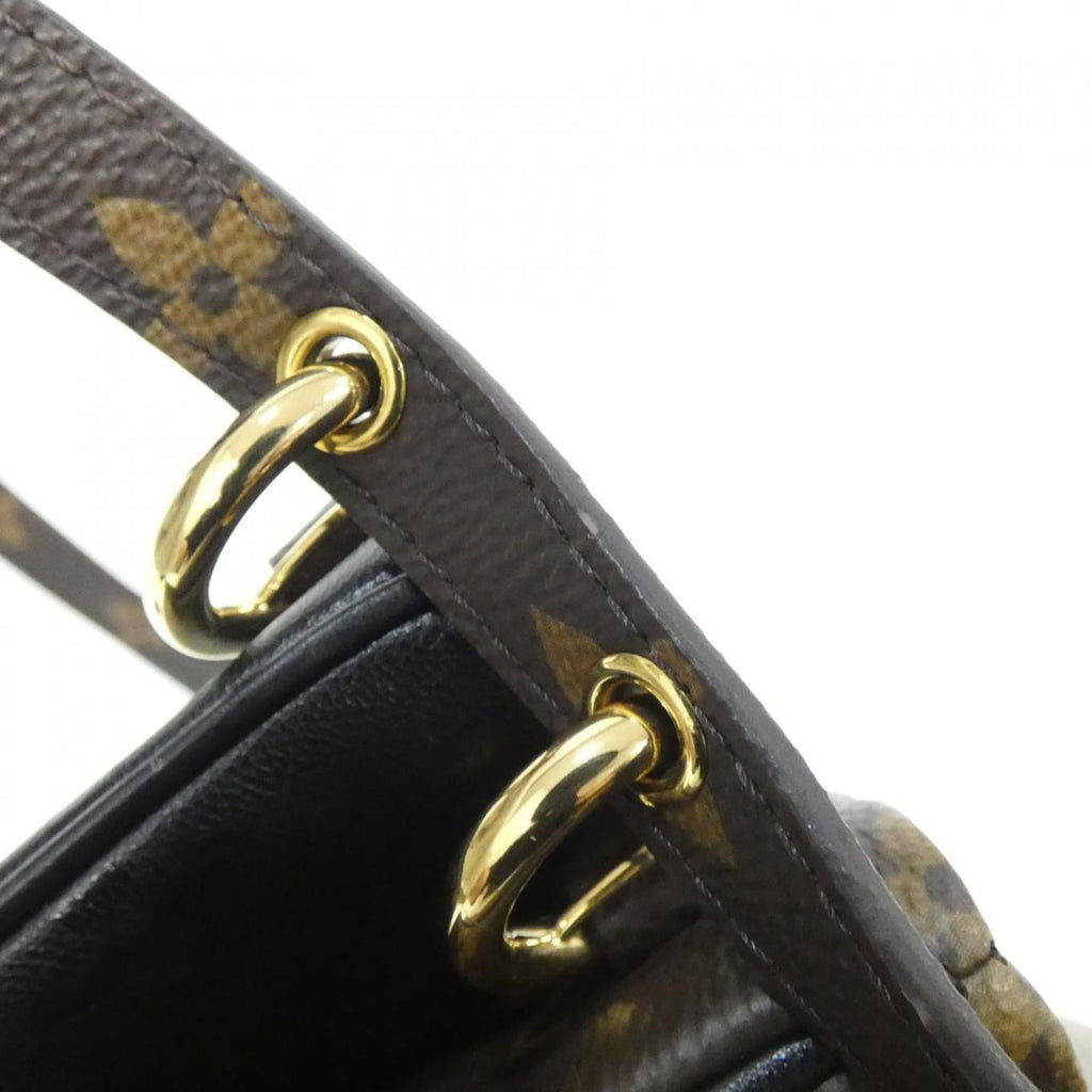Louis Vuitton Monogram Black Marron Coated Canvas Leather Pochette Shoulder Bag
