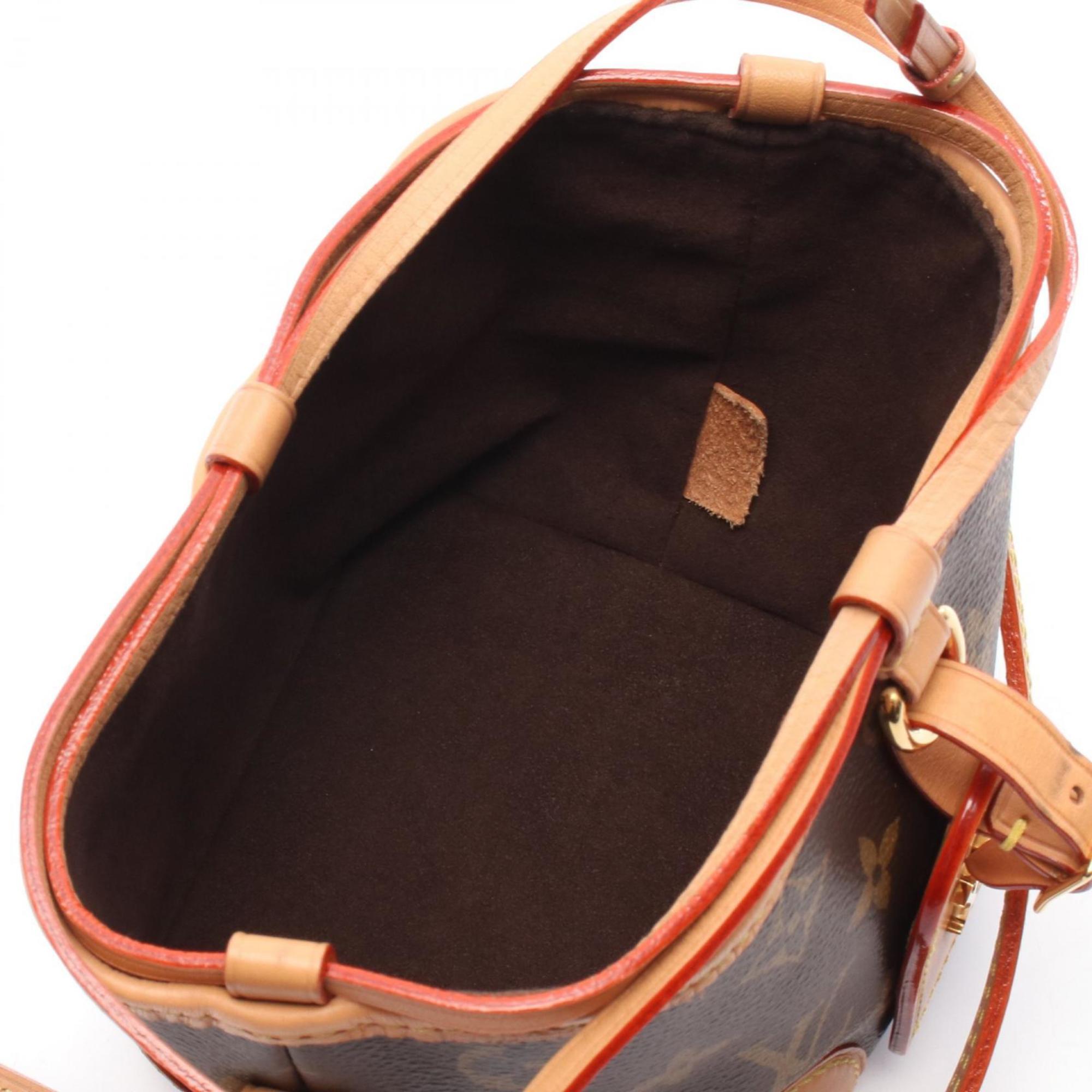 Louis Vuitton Brown Coated Canvas Leather Shoulder Bag