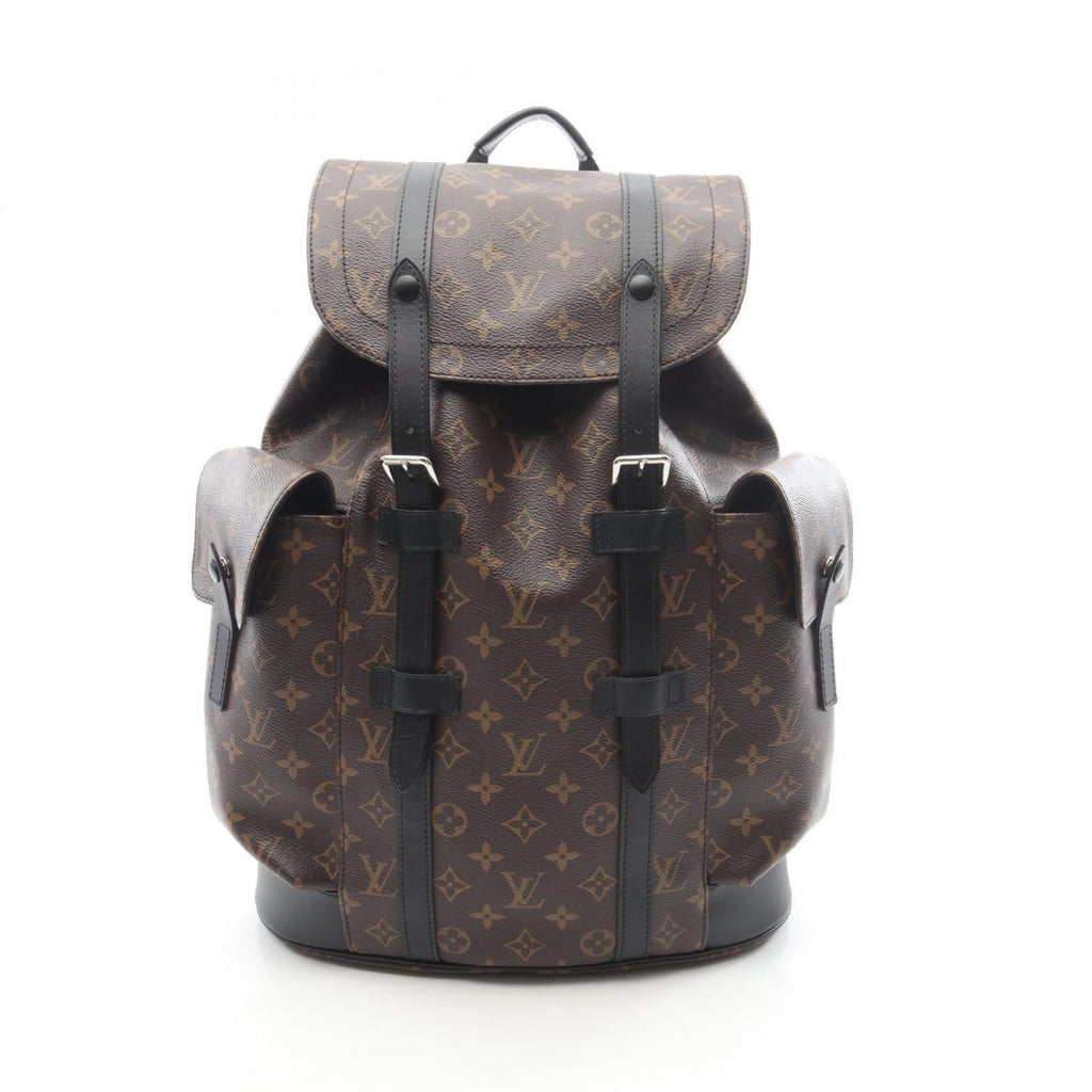 Louis Vuitton Black Brown Monogram Macassar Coated Canvas Leather Backpack