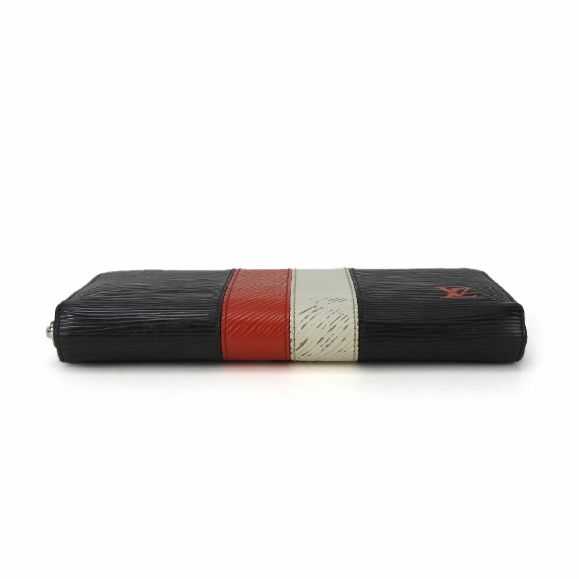 Louis Vuitton Black Red Color White Epi Leather Long Wallet