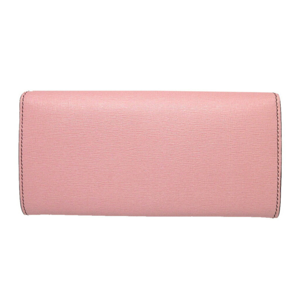 Fendi Pink Leather Long Wallet (Bi-Fold)