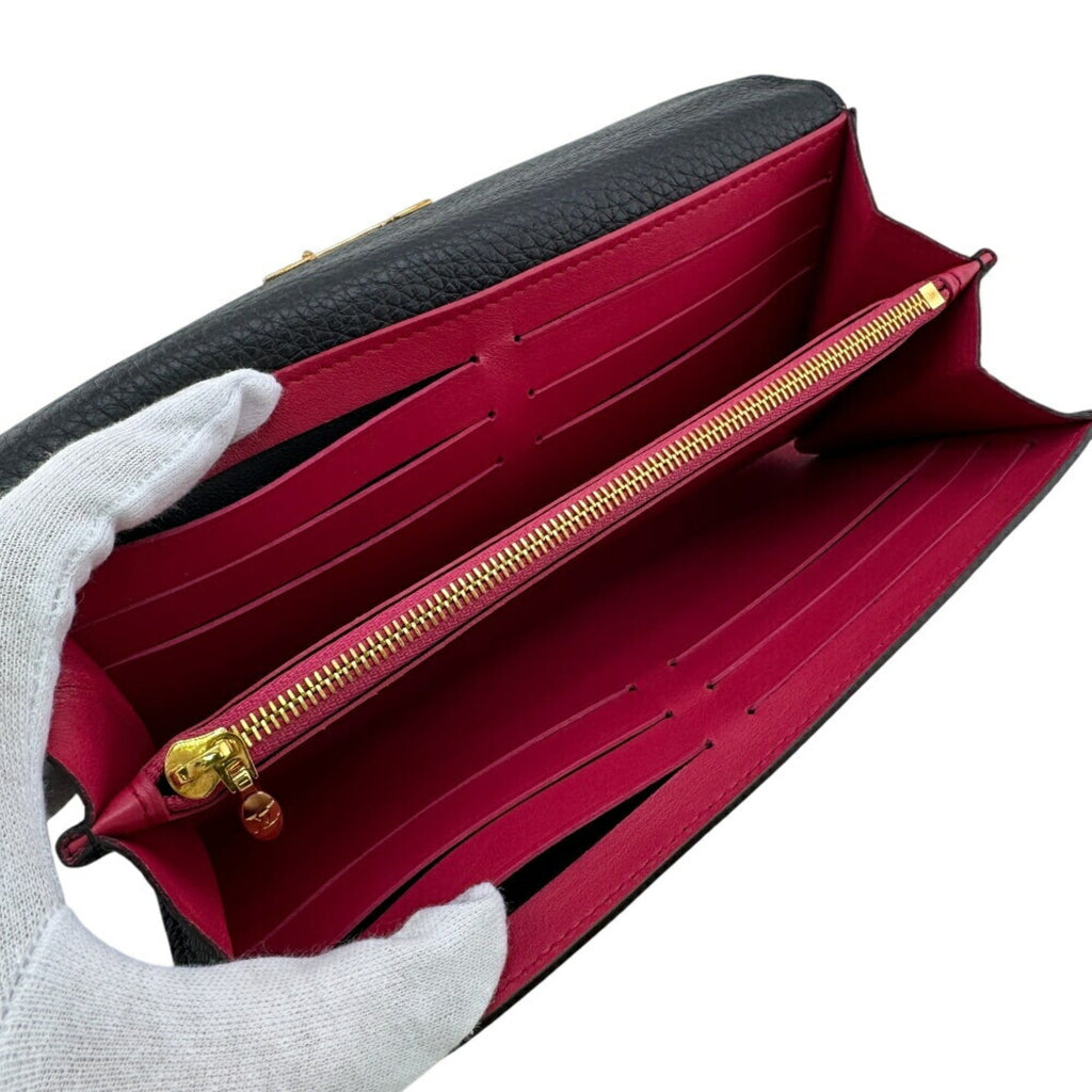 Louis Vuitton Taurillon Black Leather Long Wallet