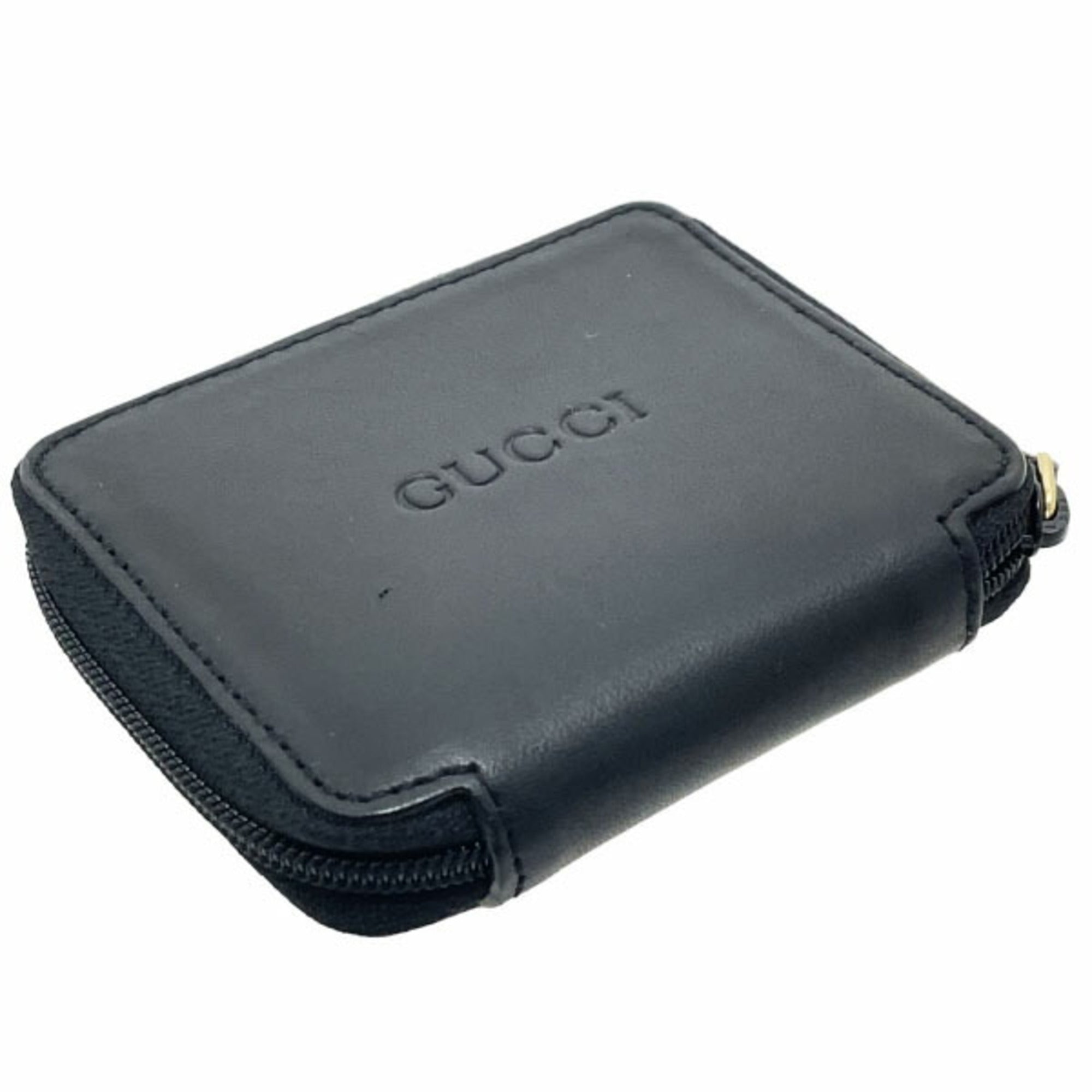 Gucci Black Leather Coin Purse/Coin Case (Pre-Owned)