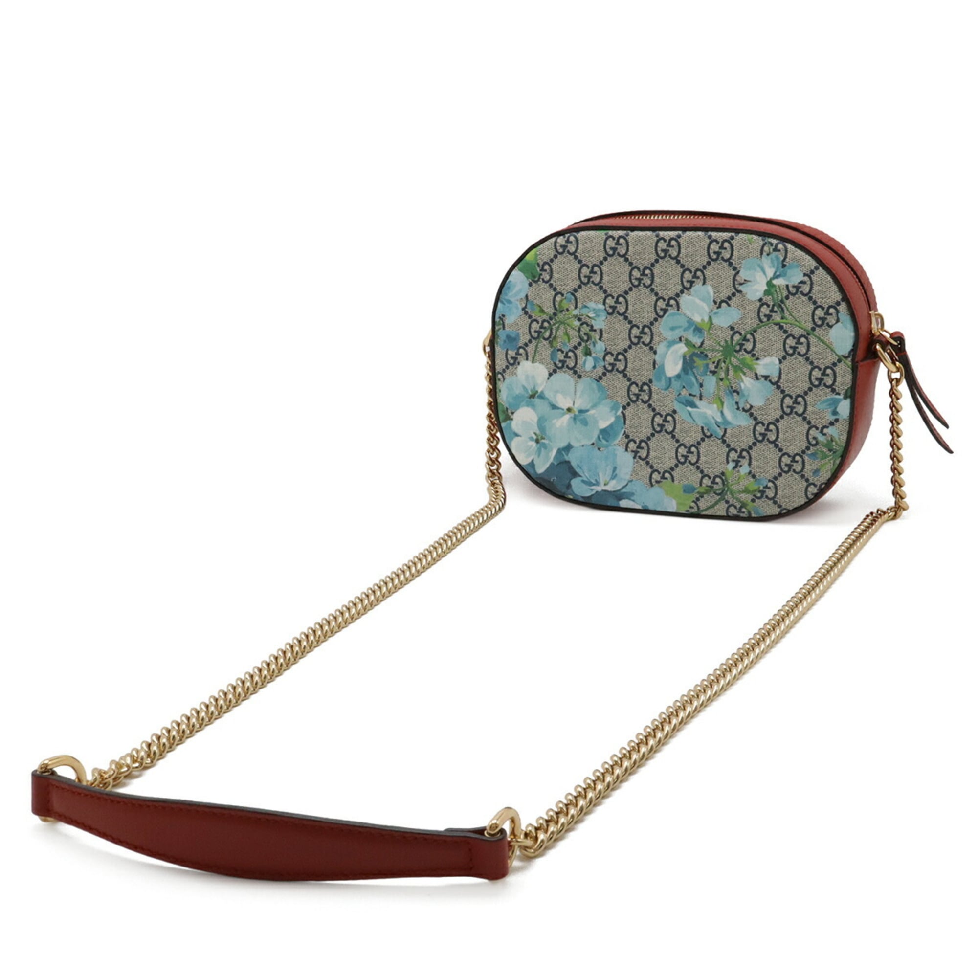 Gucci Beige Blue Multi-Color Red Color Gg Supreme Shoulder Bag (Pre-Owned)