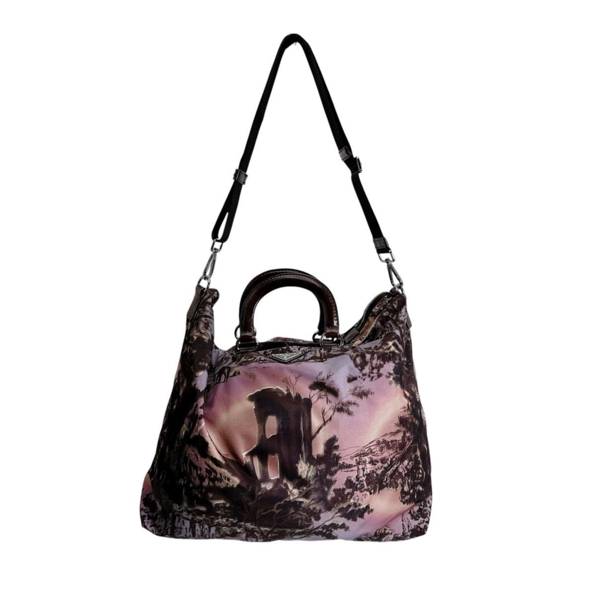 Prada Brown Nylon Handbag