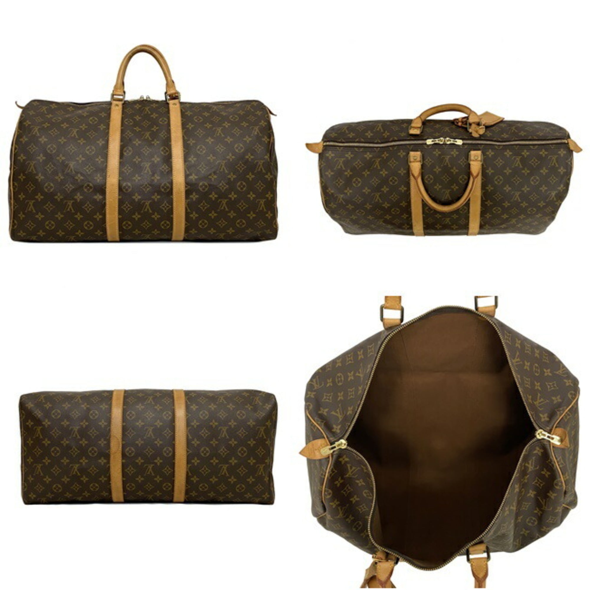 Louis Vuitton Boston Bag Keepol 55 Br Beige Monogram M41424 Nume MI0951 LOUIS VUITTON Handbag Unisex Louis Vuitton