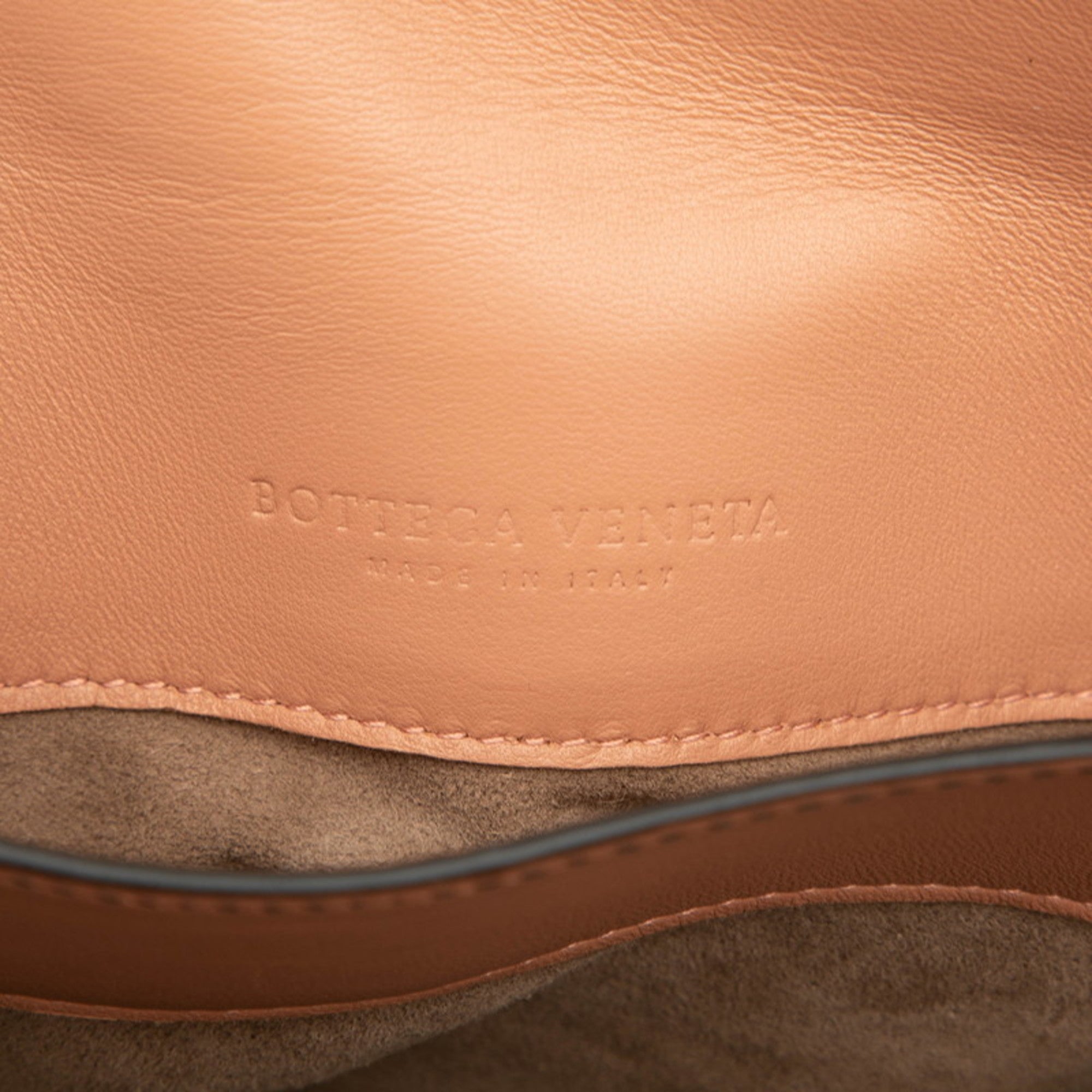 Bottega Veneta Beige Pink Red Color Leather Handbag Shoulder Bag