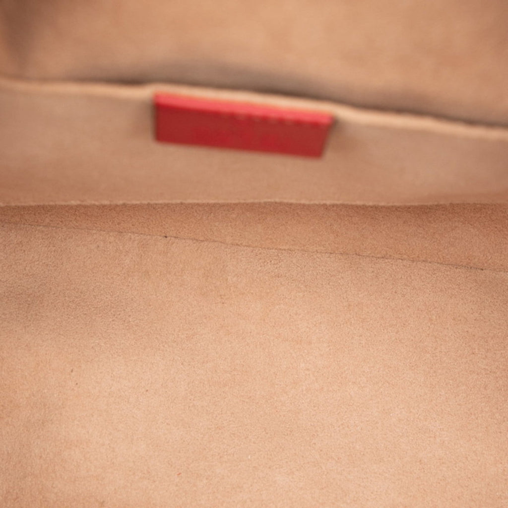 Gucci Red Color Leather Backpack (Pre-Owned)