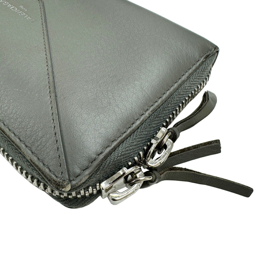 Balenciaga Gray Leather Long Wallet (Bi-Fold)