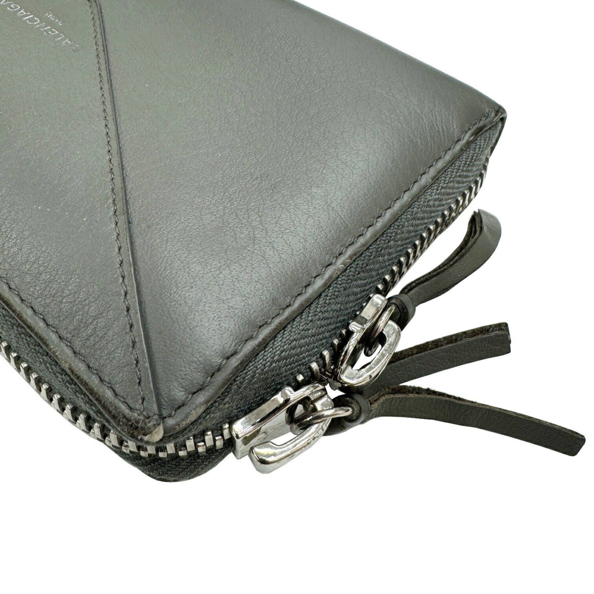 Balenciaga Gray Leather Long Wallet (Bi-Fold)