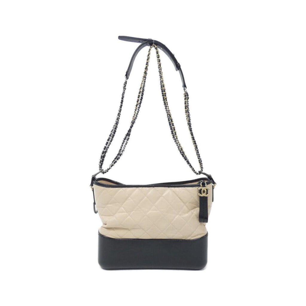 Chanel Gabriel Beige Black Leather Shoulder Bag