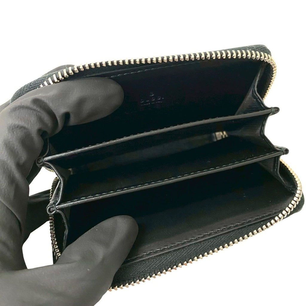 Gucci Black Leather Pvc Coin Purse/Coin Case (Pre-Owned)