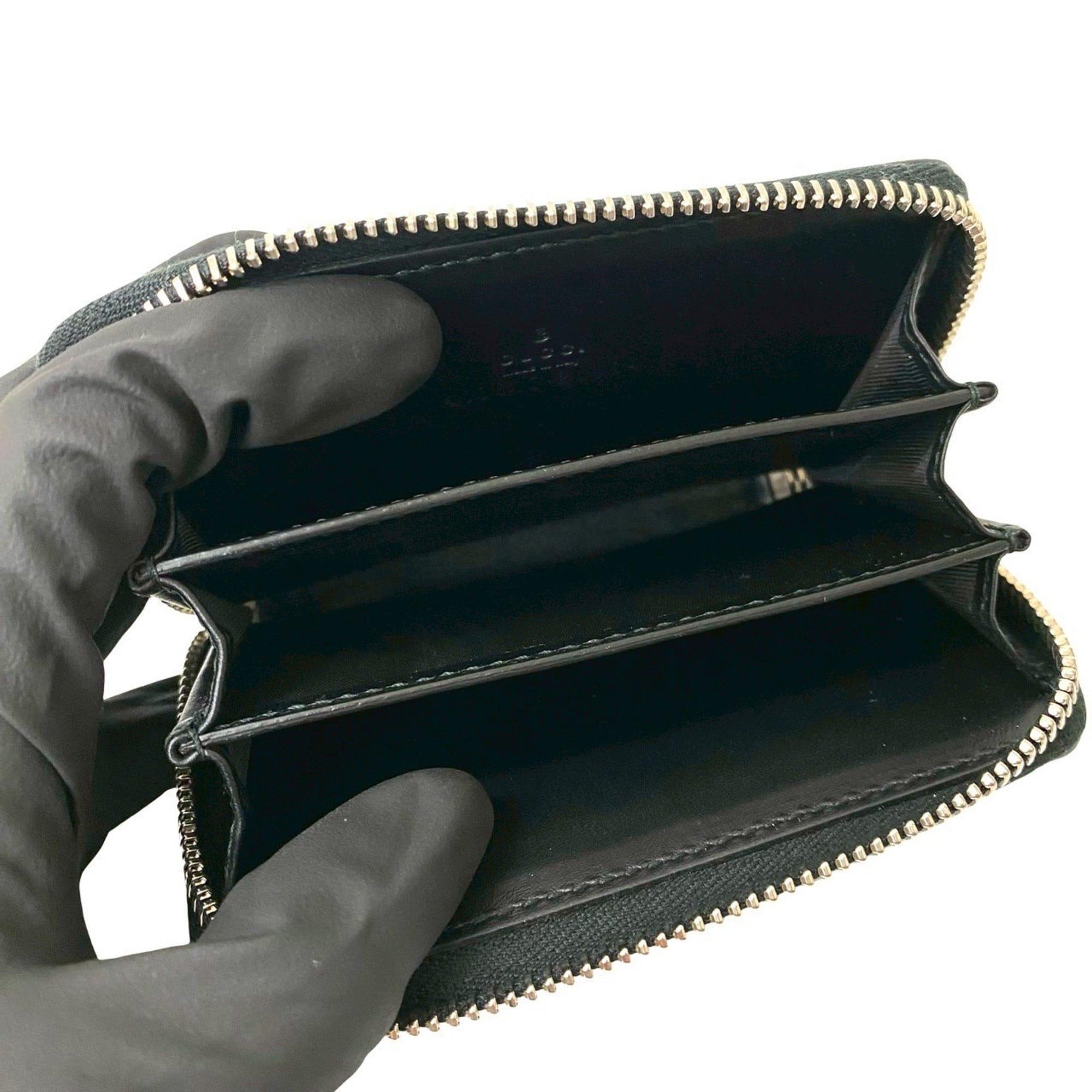 Gucci Black Leather Pvc Coin Purse/Coin Case (Pre-Owned)