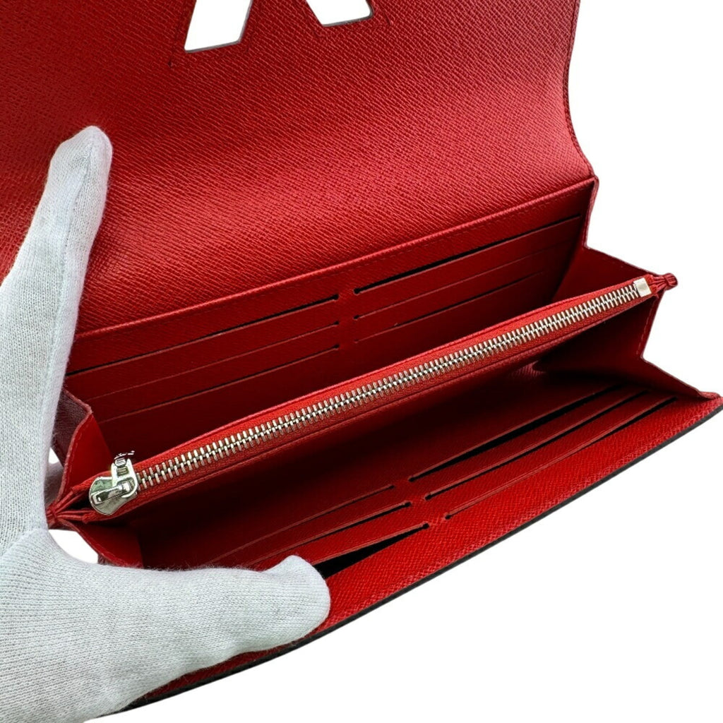 Louis Vuitton Red Color Epi Leather Long Wallet