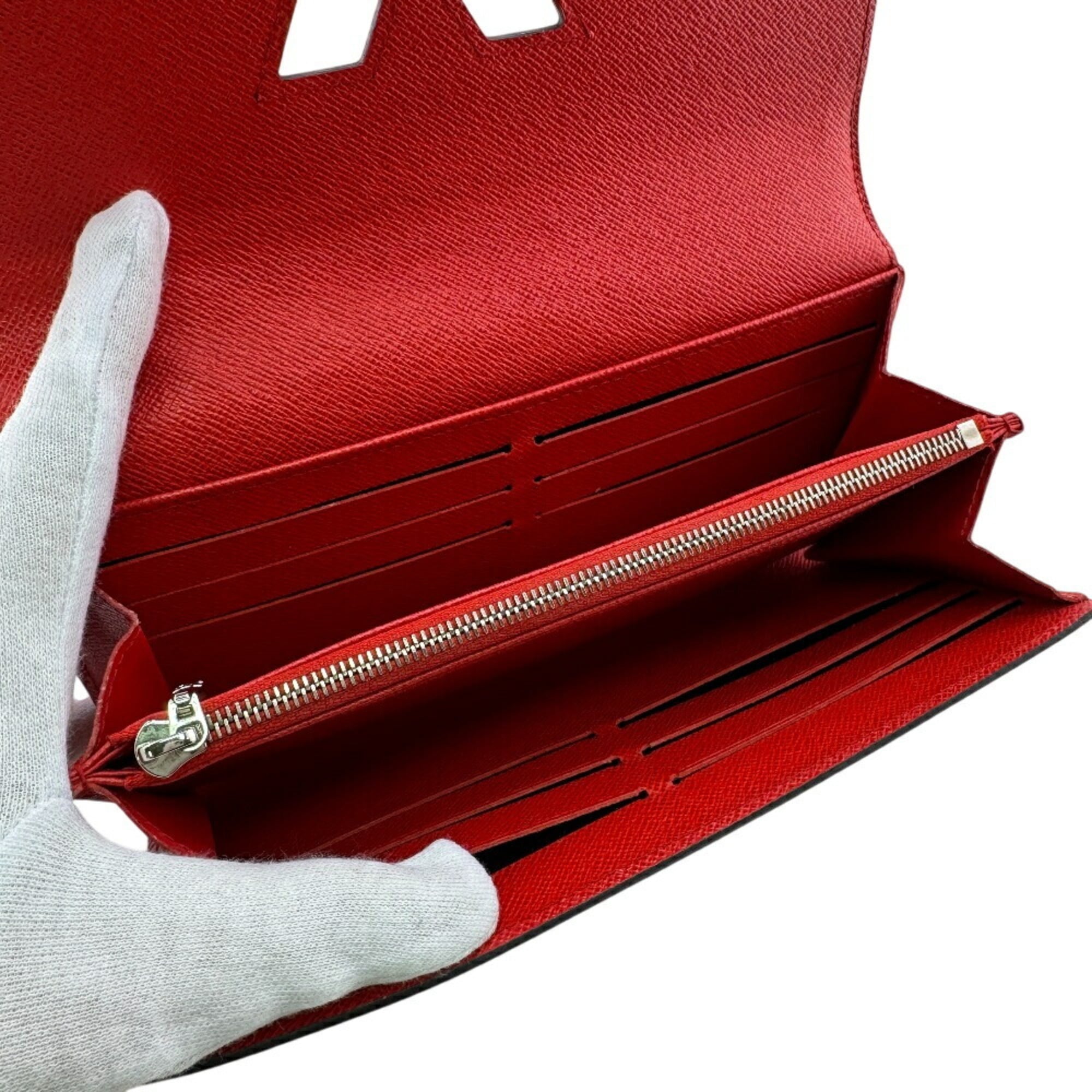 Louis Vuitton Red Color Epi Leather Long Wallet