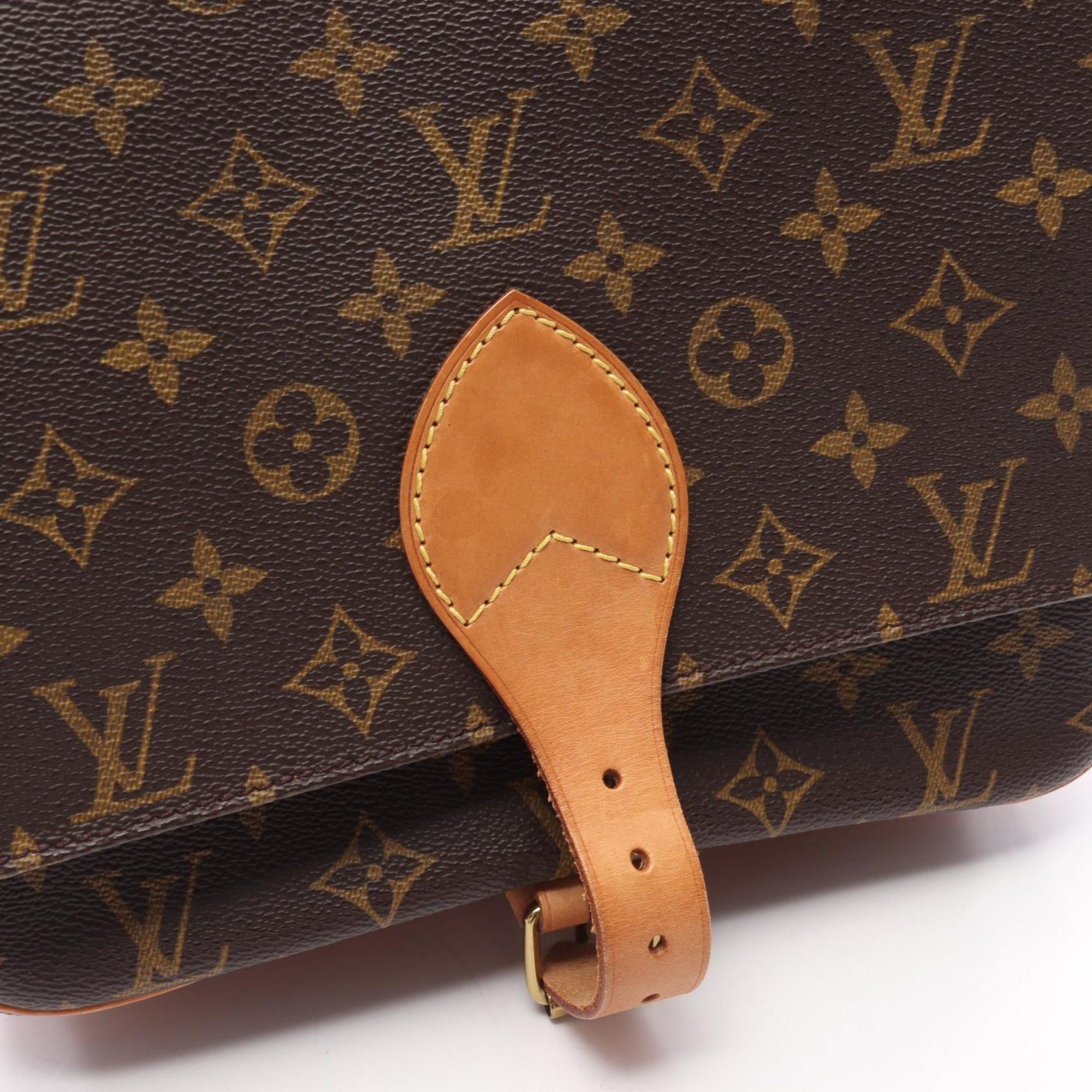 Louis Vuitton Brown Coated Canvas Leather Shoulder Bag