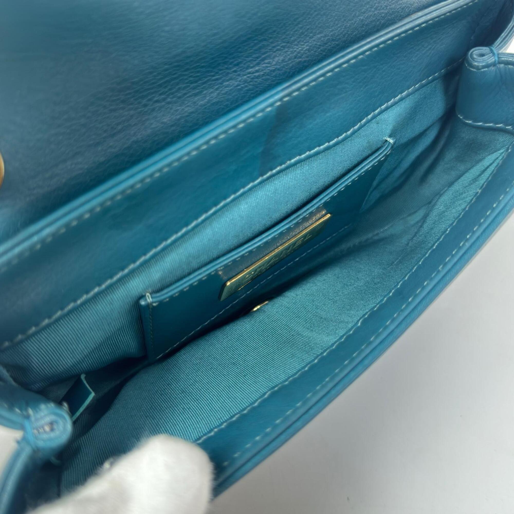 Chanel Green Leather Shoulder Bag