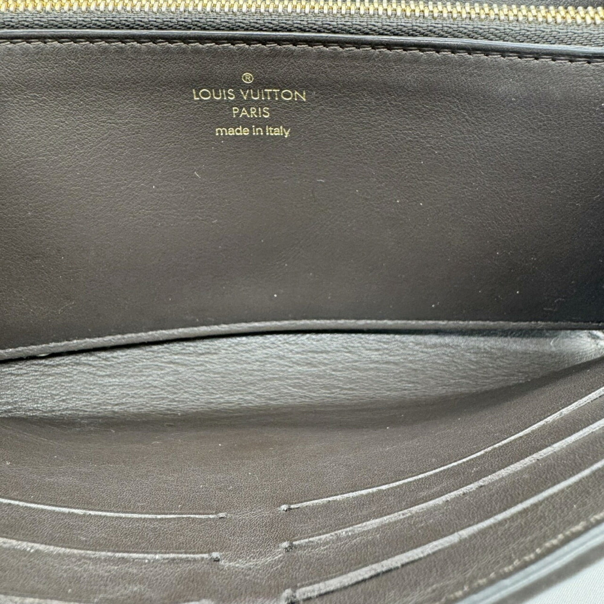 Louis Vuitton Beige Grayish Leather Long Wallet