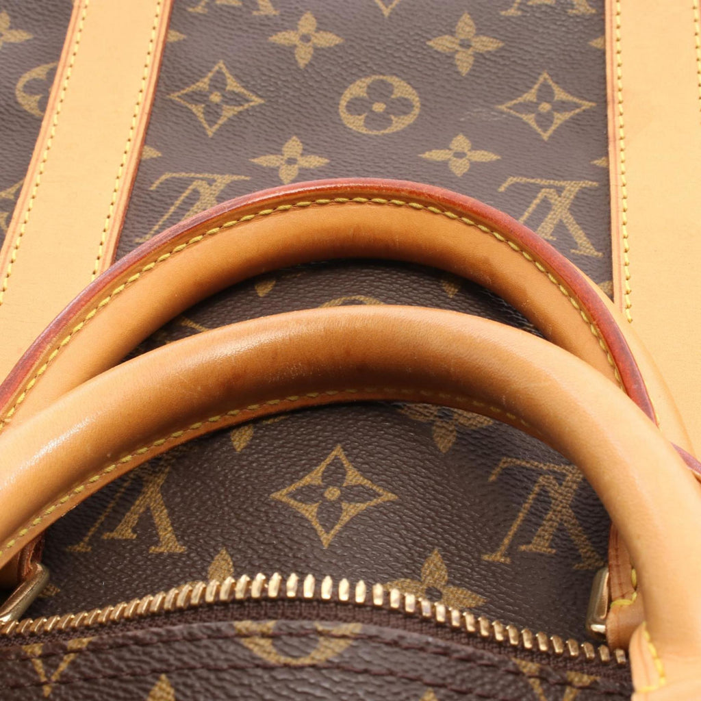 Louis Vuitton Brown Coated Canvas Leather Boston Bag
