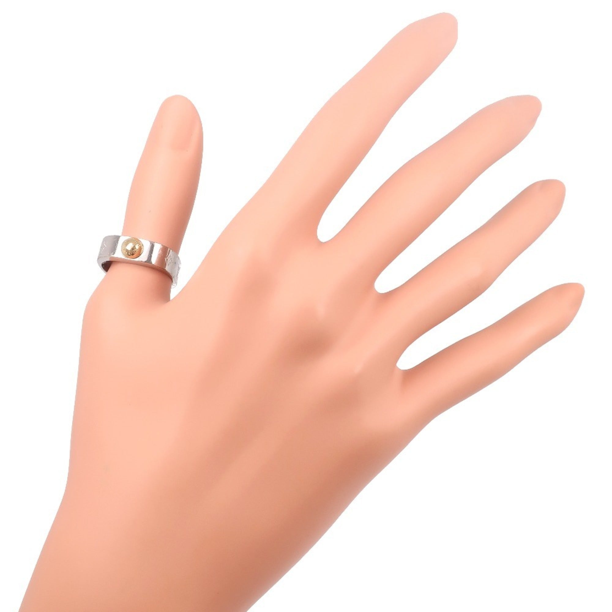 Louis Vuitton Silver Metal Band Ring