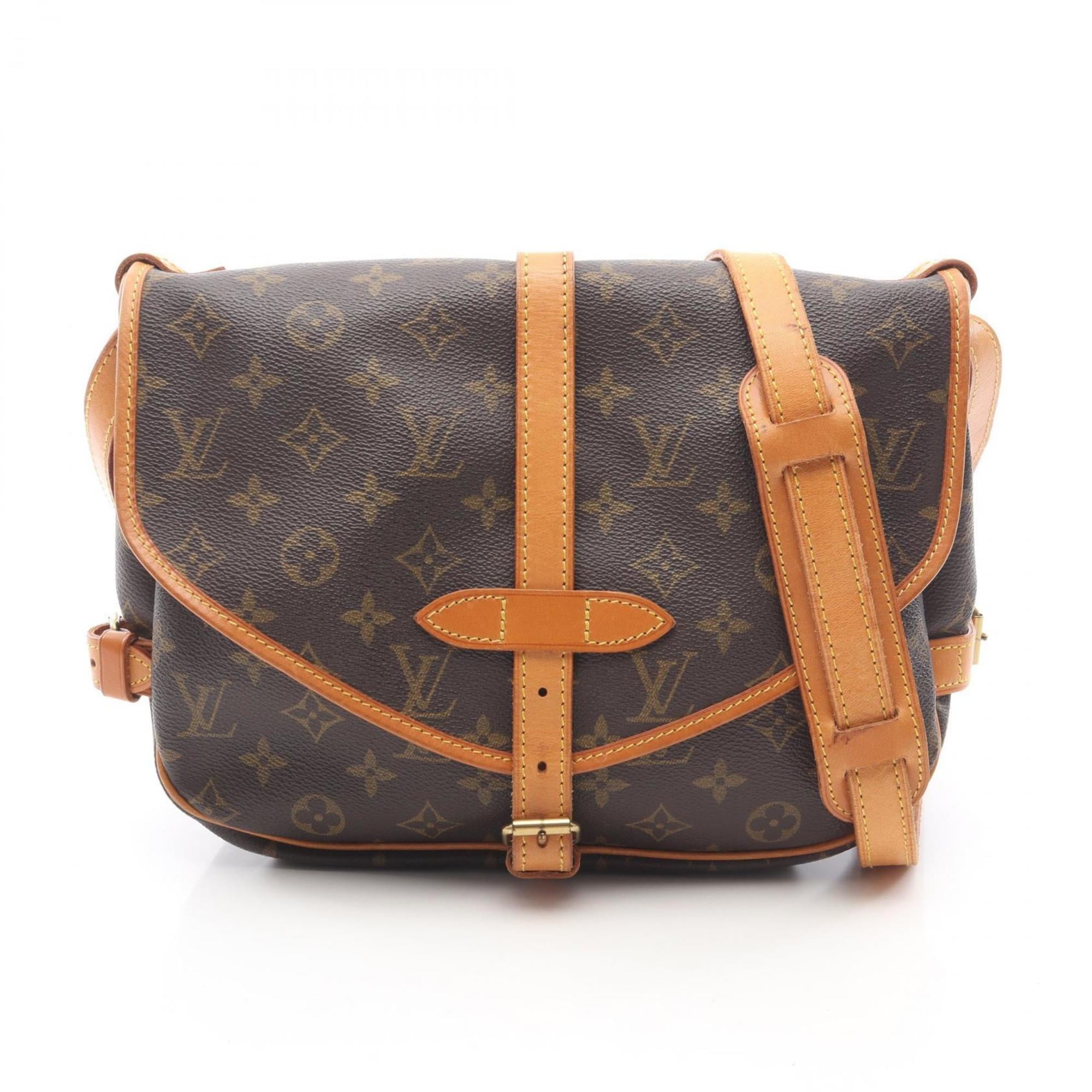 Louis Vuitton Brown Coated Canvas Leather Handbag Shoulder Bag