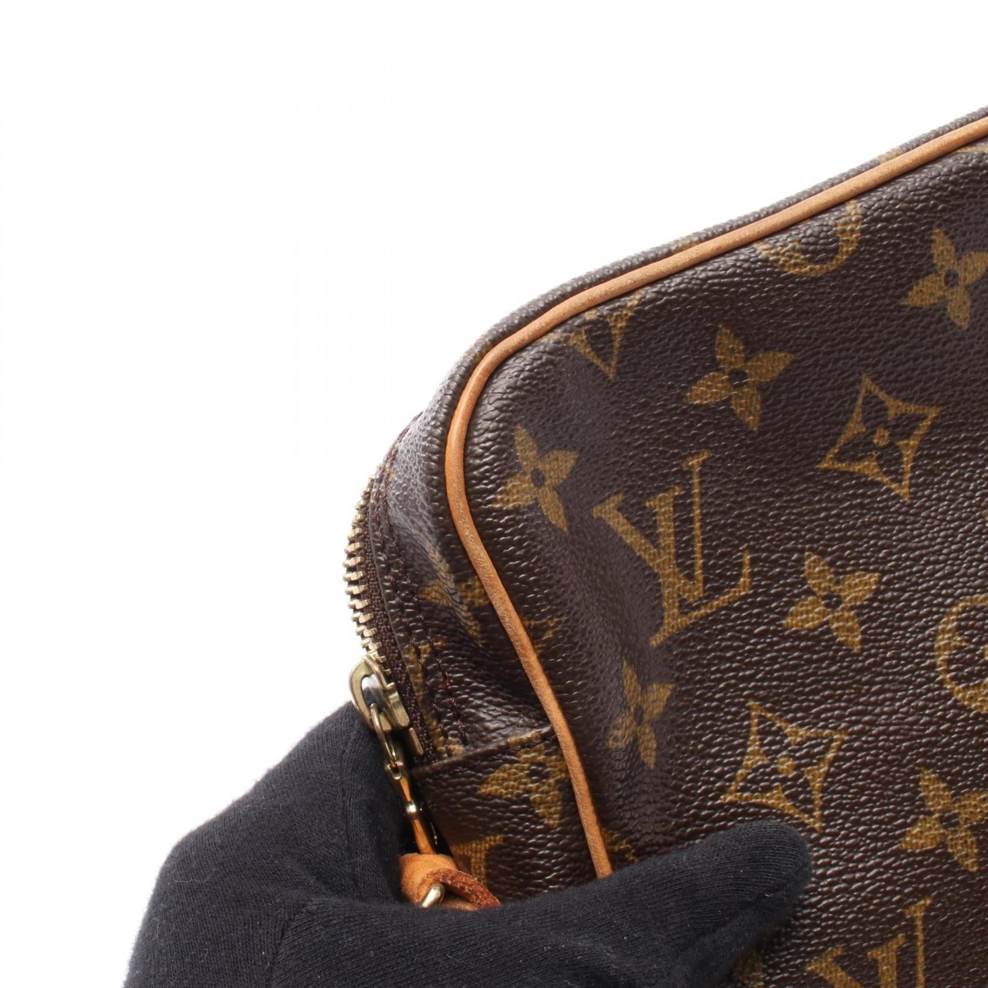 Louis Vuitton Monogram Brown Coated Canvas Leather Shoulder Bag