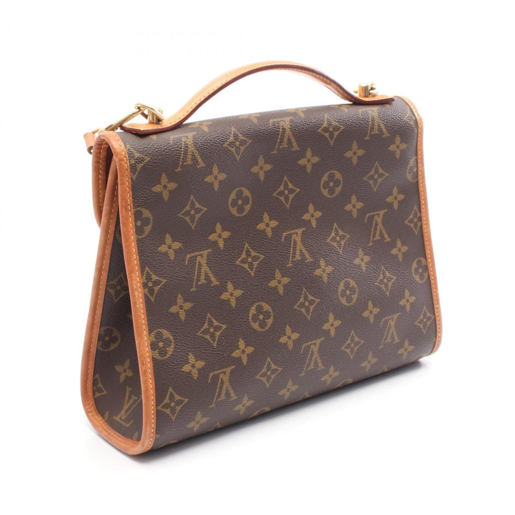 Louis Vuitton Monogram Brown Coated Canvas Leather Handbag