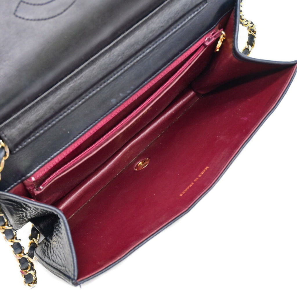 Chanel Black Leather Clutch Bag Shoulder Bag