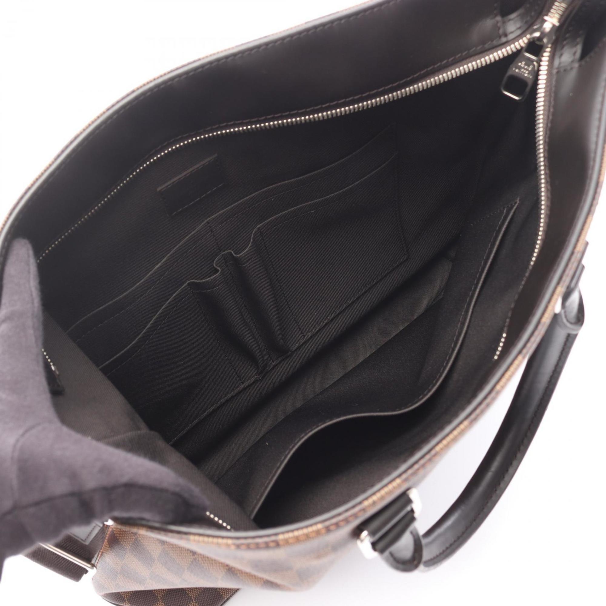 Louis Vuitton Brown Coated Canvas Leather Tote Bag