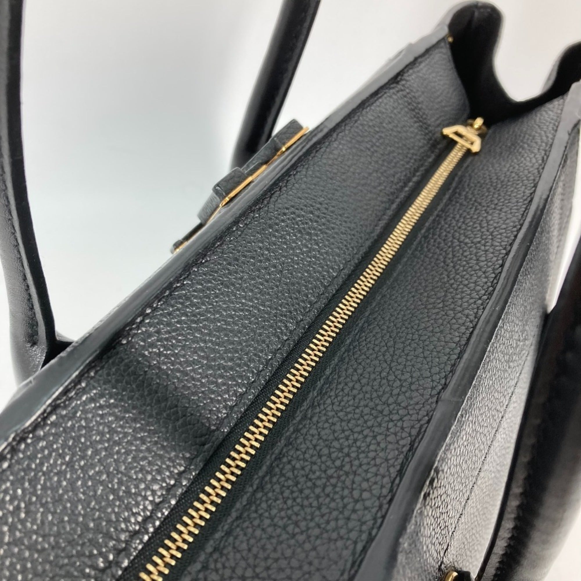 Louis Vuitton Black Noir Leather Handbag Shoulder Bag Tote Bag