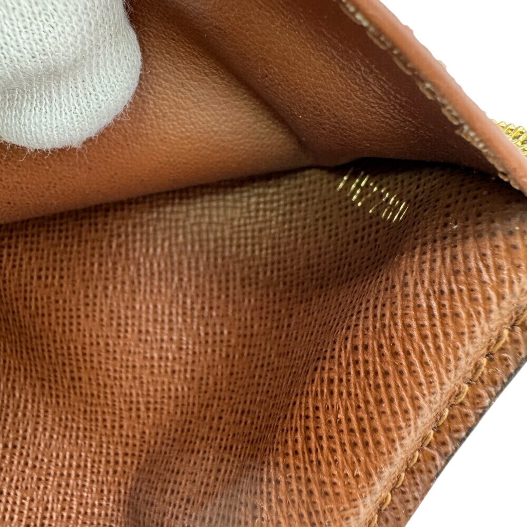 Louis Vuitton Gold Brown Leather Wallet (Tri-Fold)