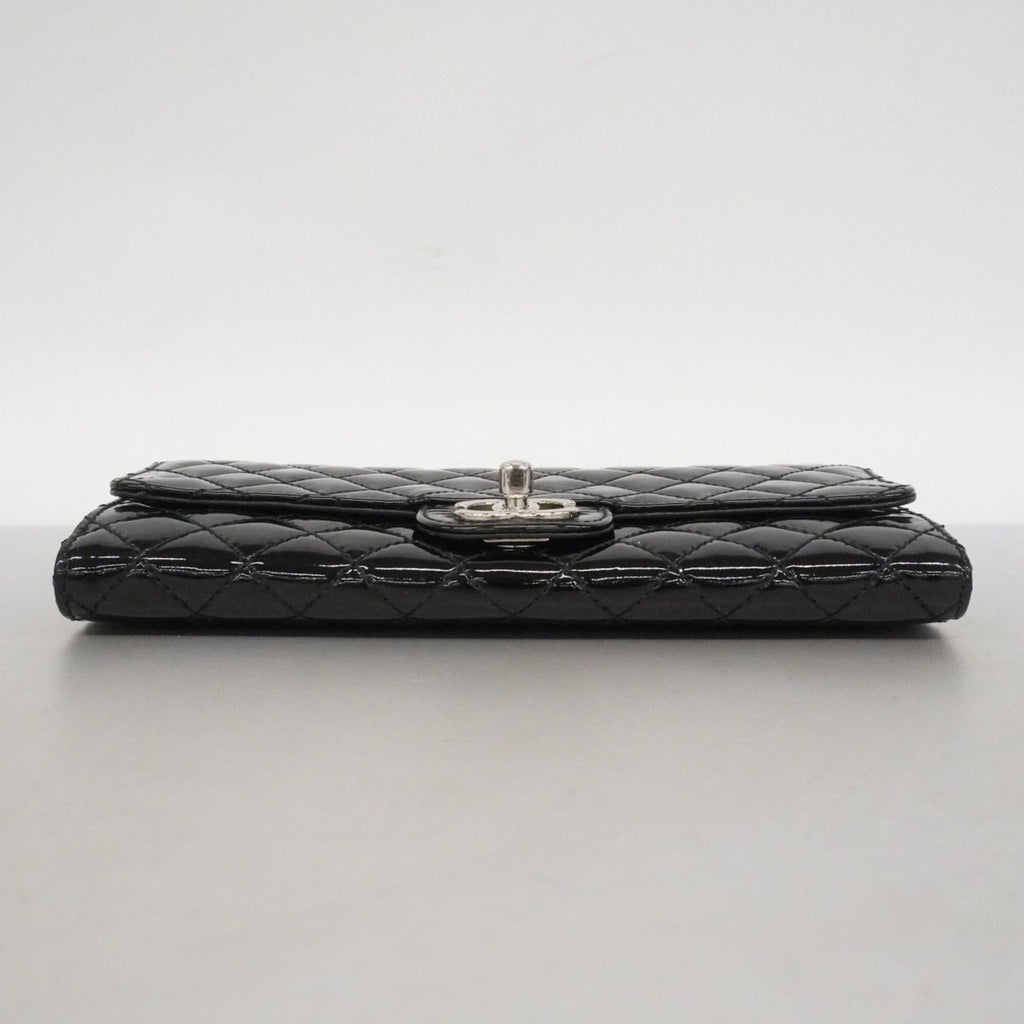 Chanel Black Patent Leather Chain/Shoulder Wallet