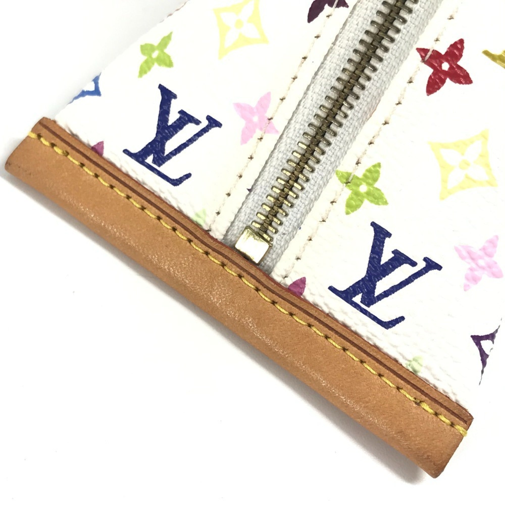 Louis Vuitton Blanc White Monogram Multicolore Coin Purse/Coin Case