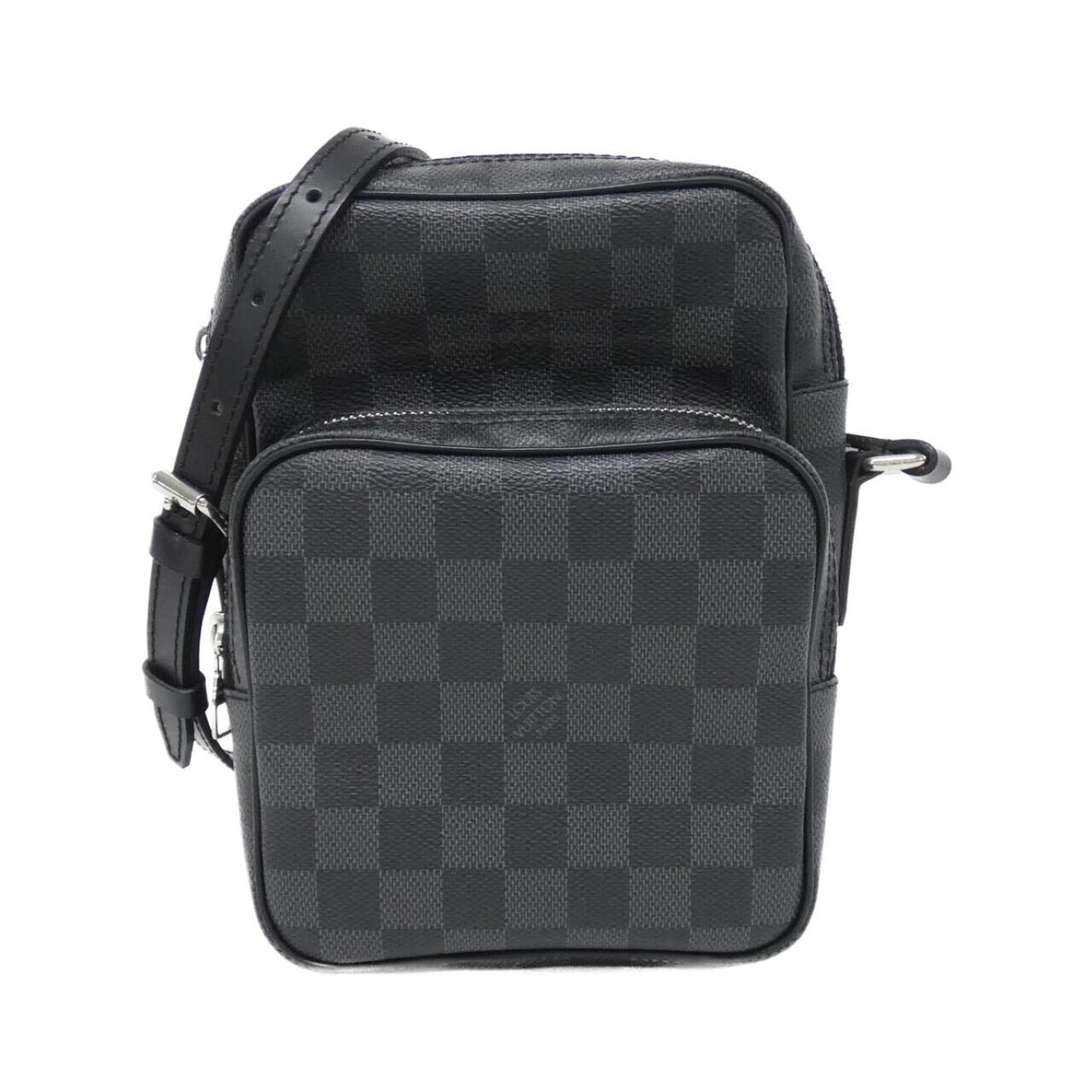 Louis Vuitton Dark Gray Graphite Coated Canvas Shoulder Bag