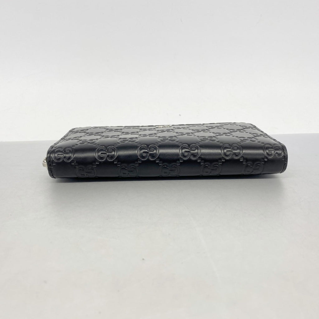 Gucci Black Leather Long Wallet (Bi-Fold) (Pre-Owned)