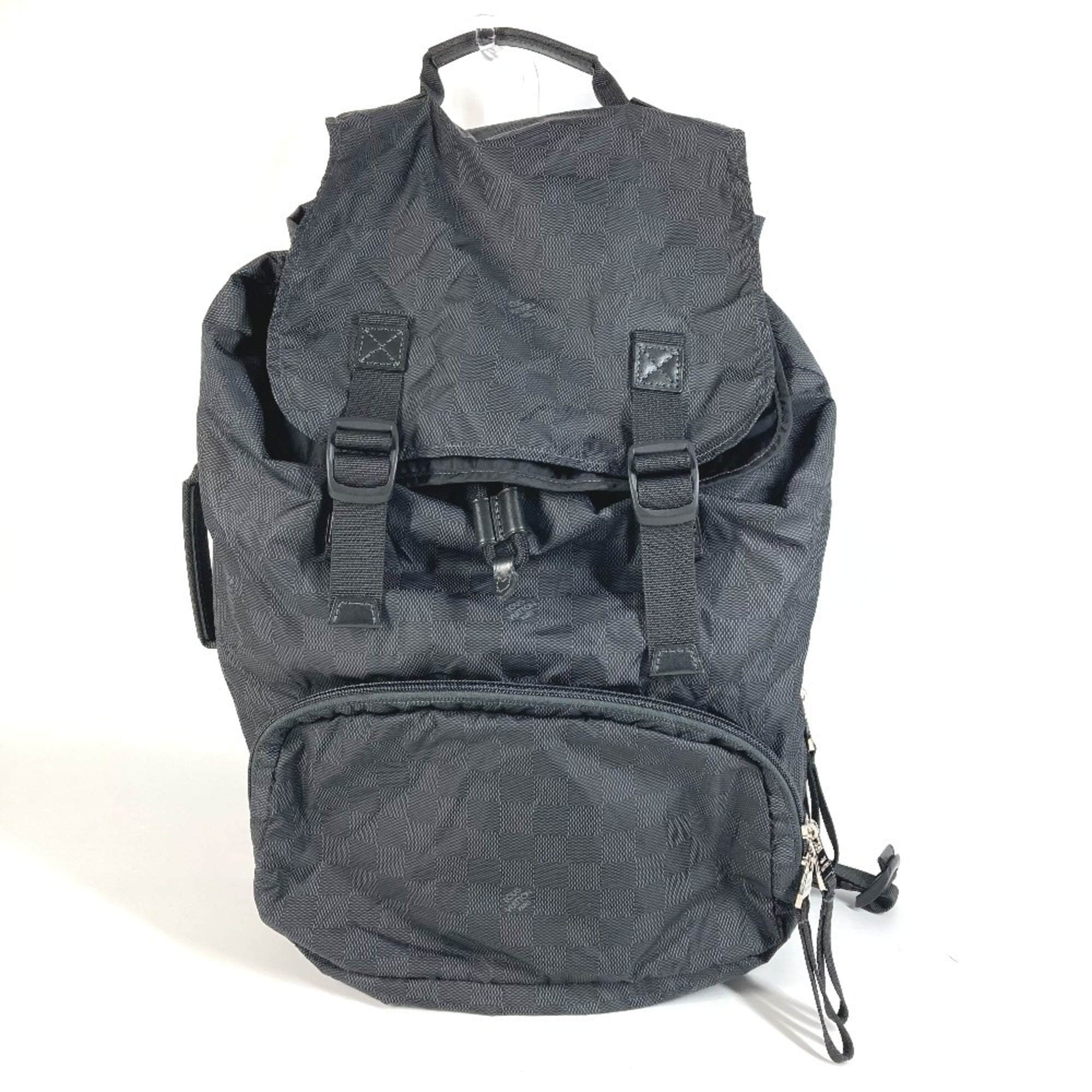 Louis Vuitton Damier Aventure Black Leather Nylon Backpack
