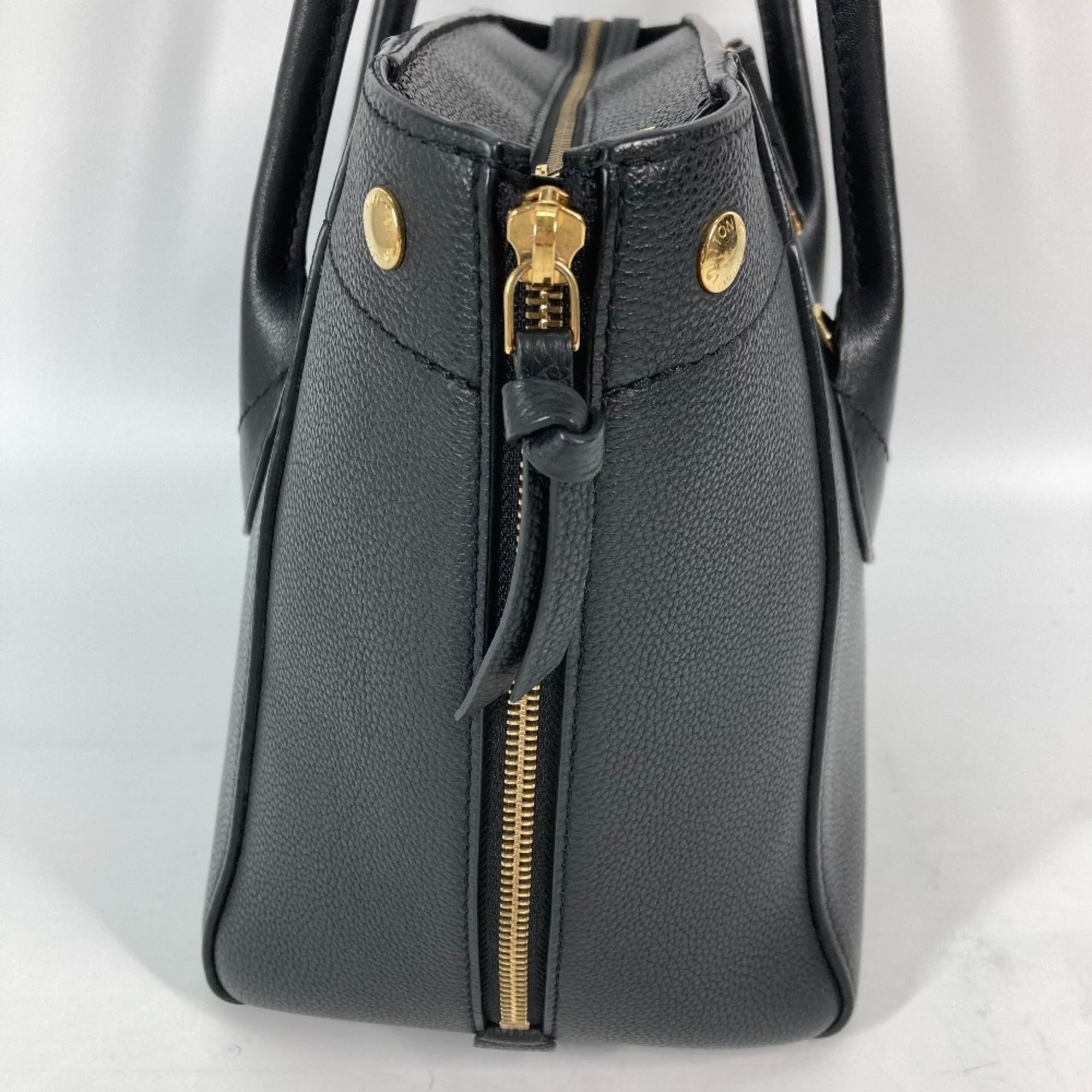 Louis Vuitton Black Noir Leather Handbag Shoulder Bag Tote Bag
