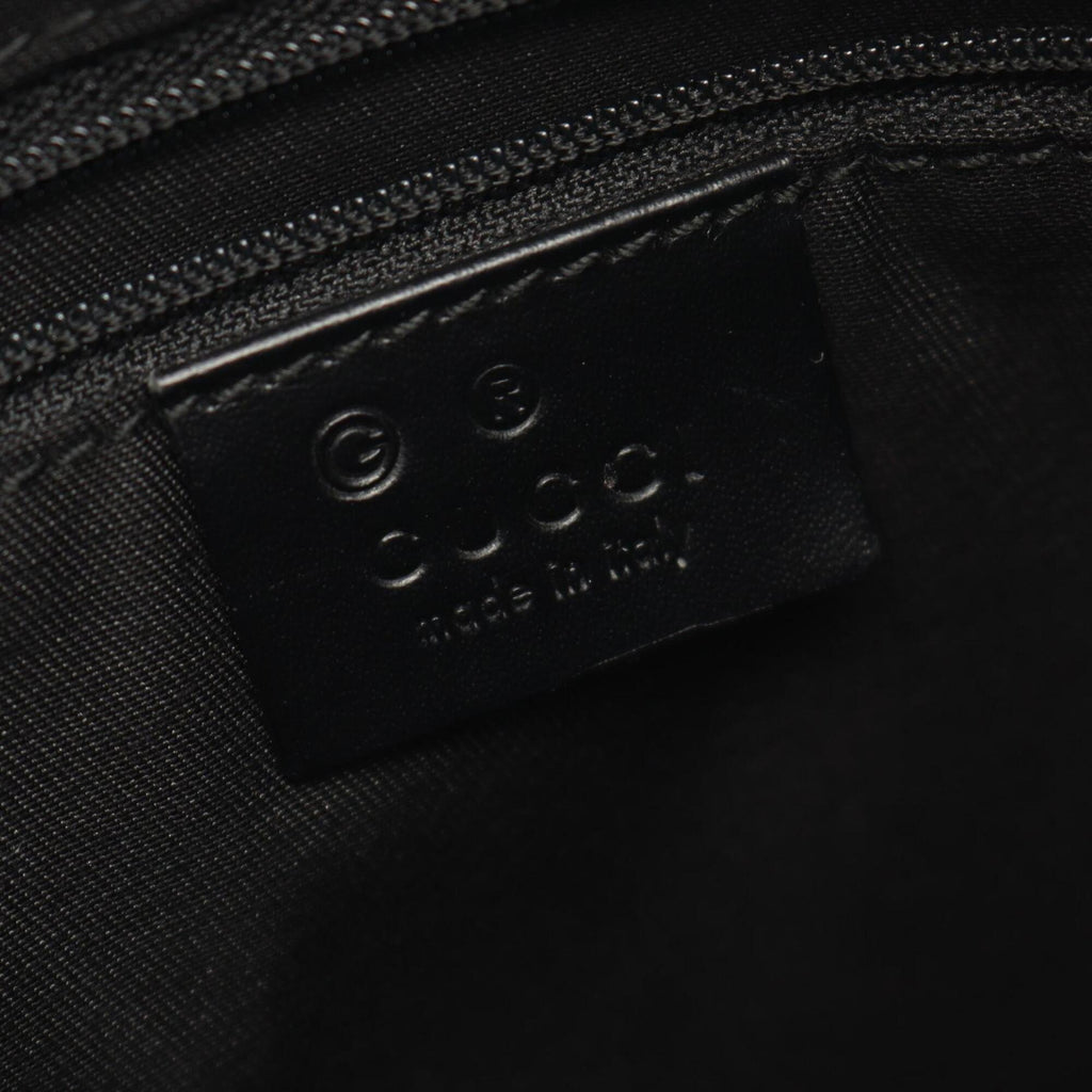Gucci Black Canvas Leather Handbag Shoulder Bag (Pre-Owned)