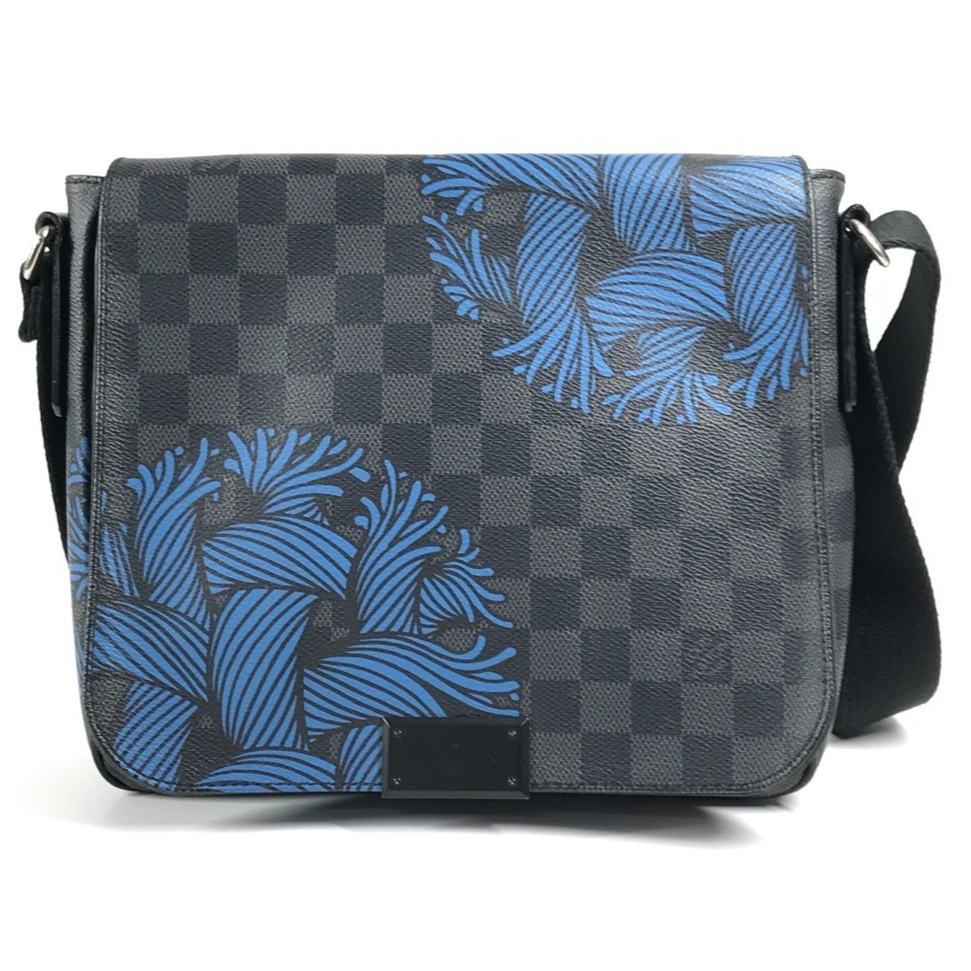 Louis Vuitton Black Blue Damier Graphite Messenger Bag Shoulder Bag