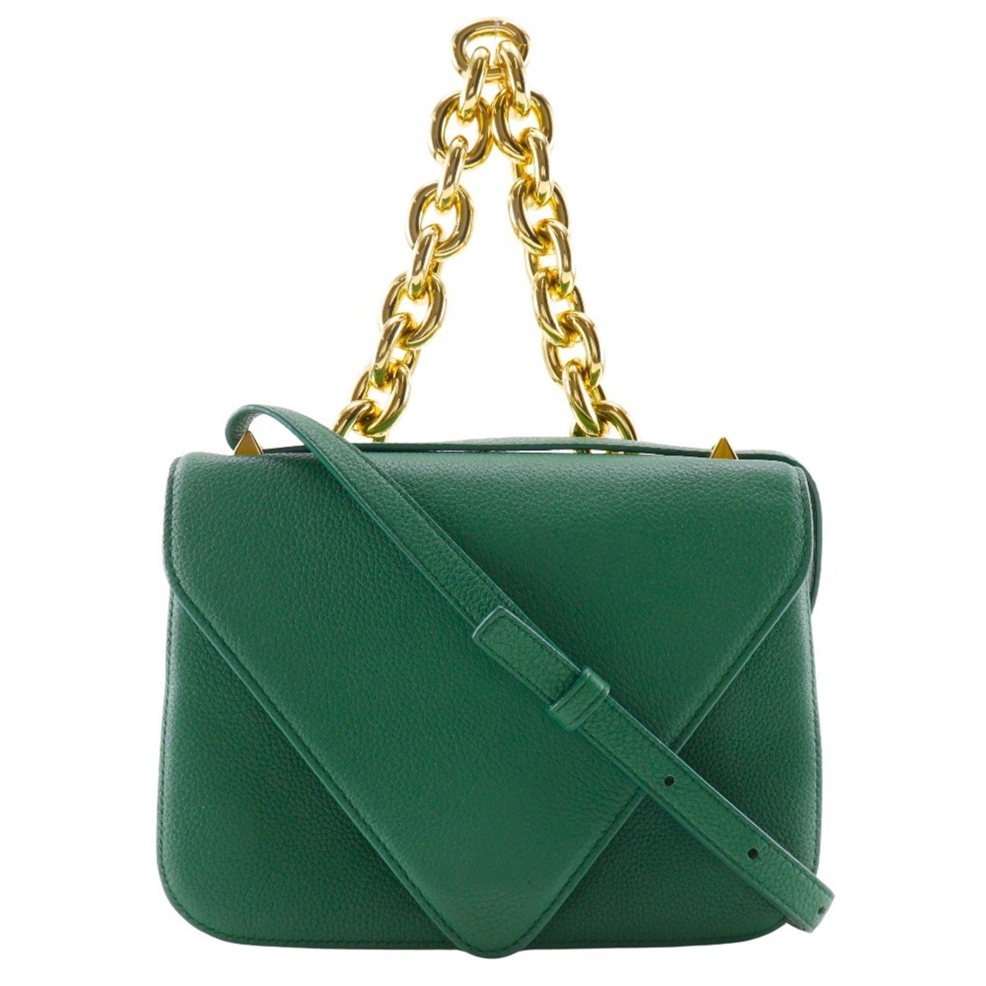 Bottega Veneta Green Leather Shoulder Bag