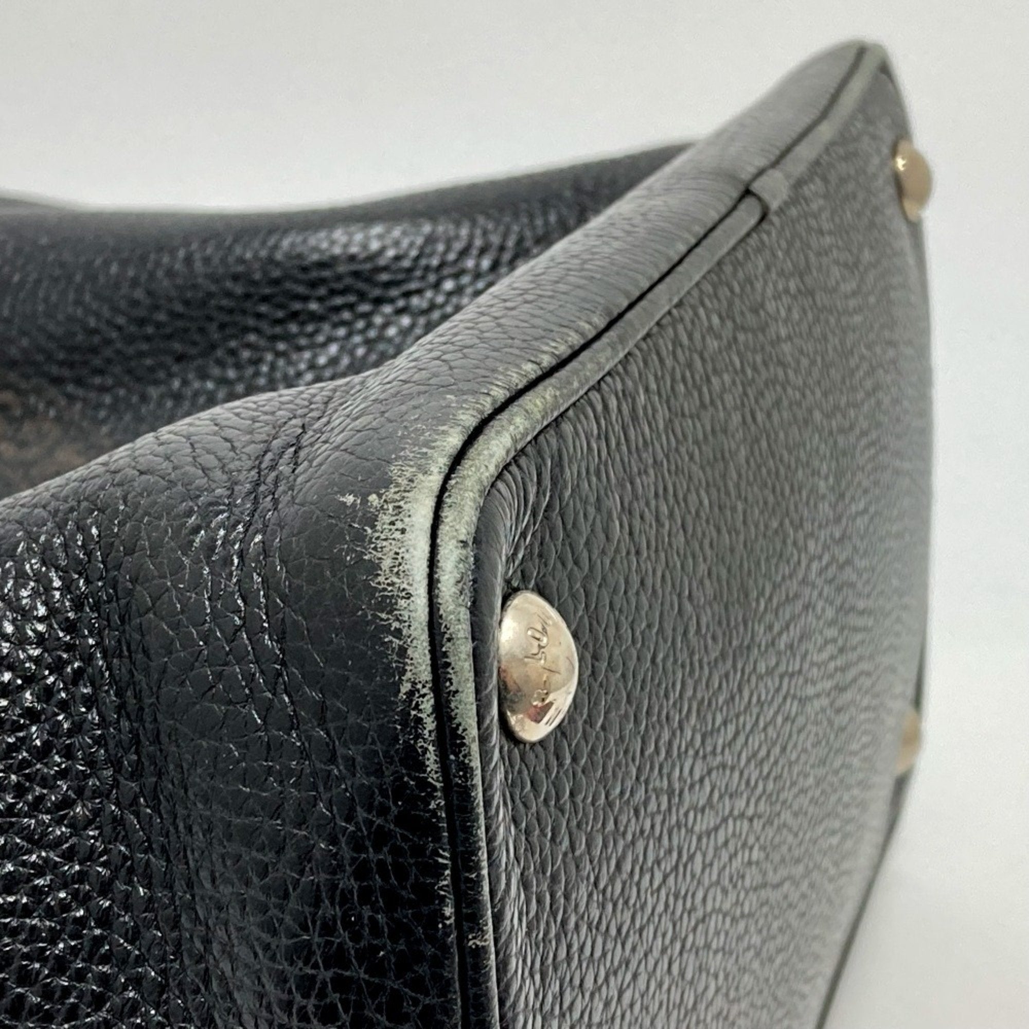 Louis Vuitton Black Noir Leather Tote Bag