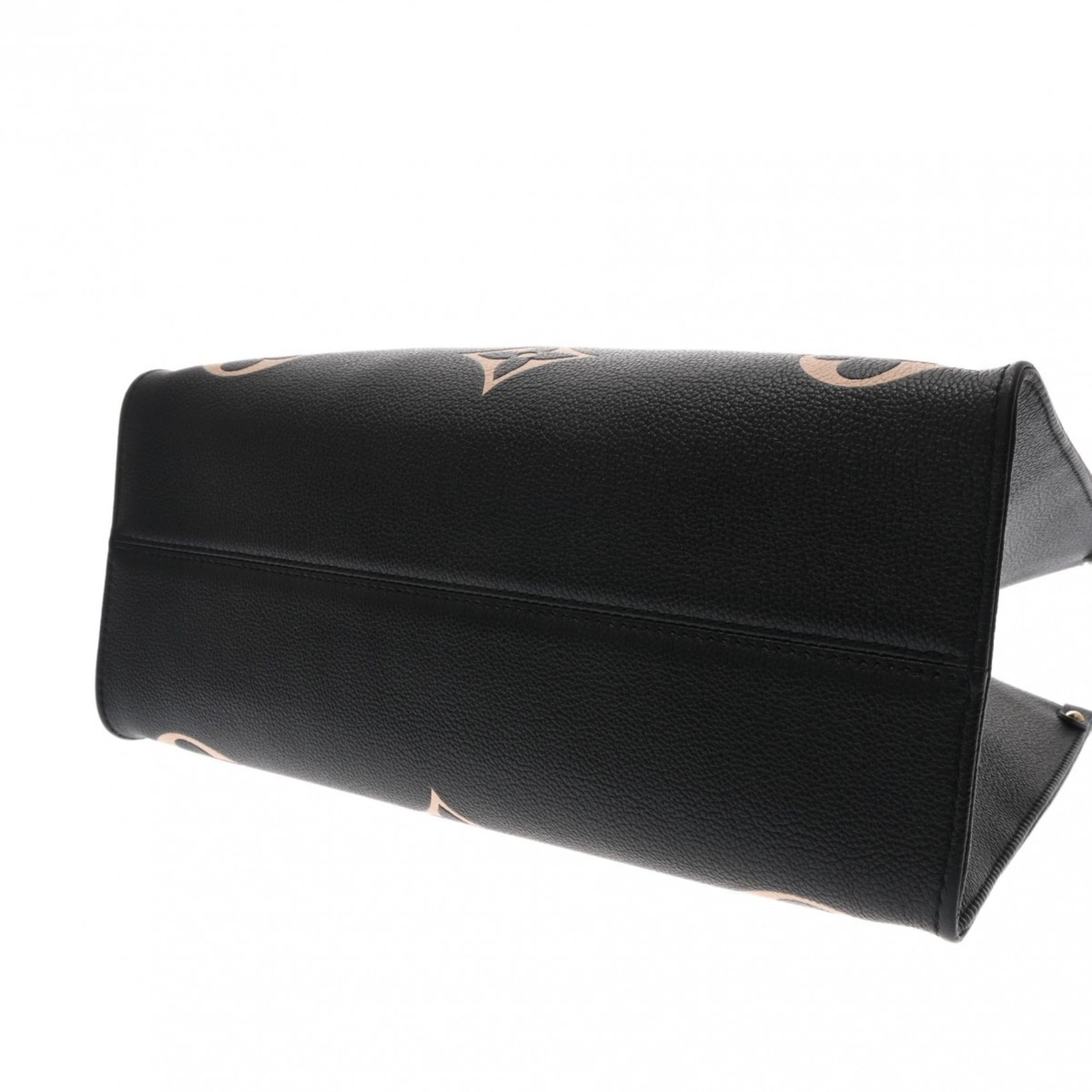Louis Vuitton Beige Black Leather Handbag