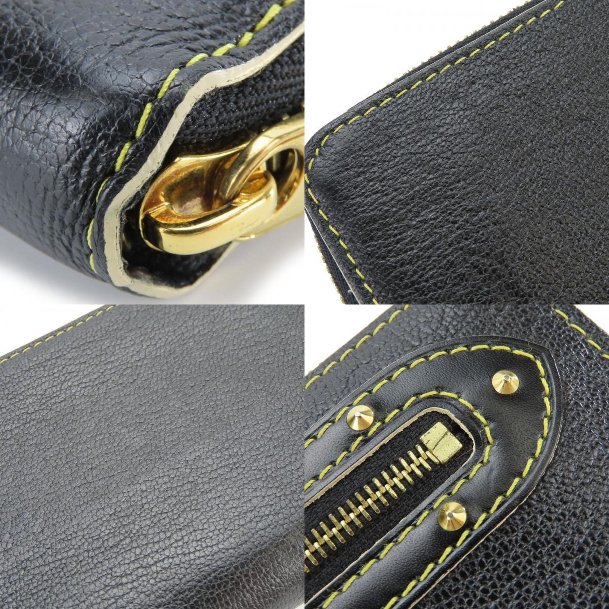Louis Vuitton Black Leather Long Wallet