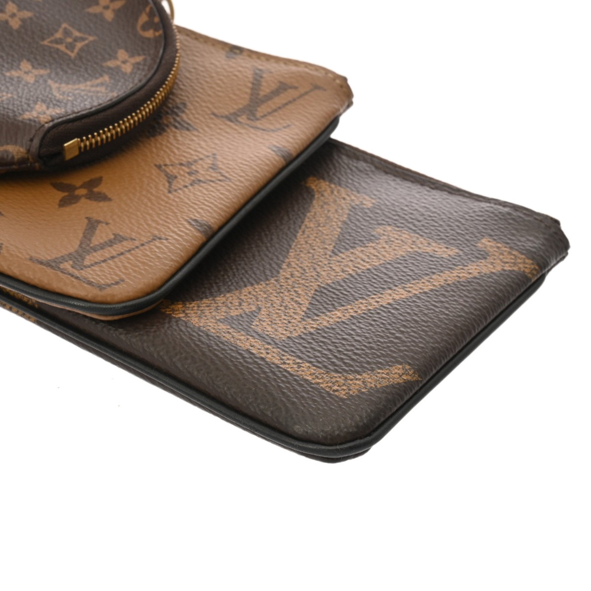 Louis Vuitton Brown Camel Monogram Canvas Pochette Pouch