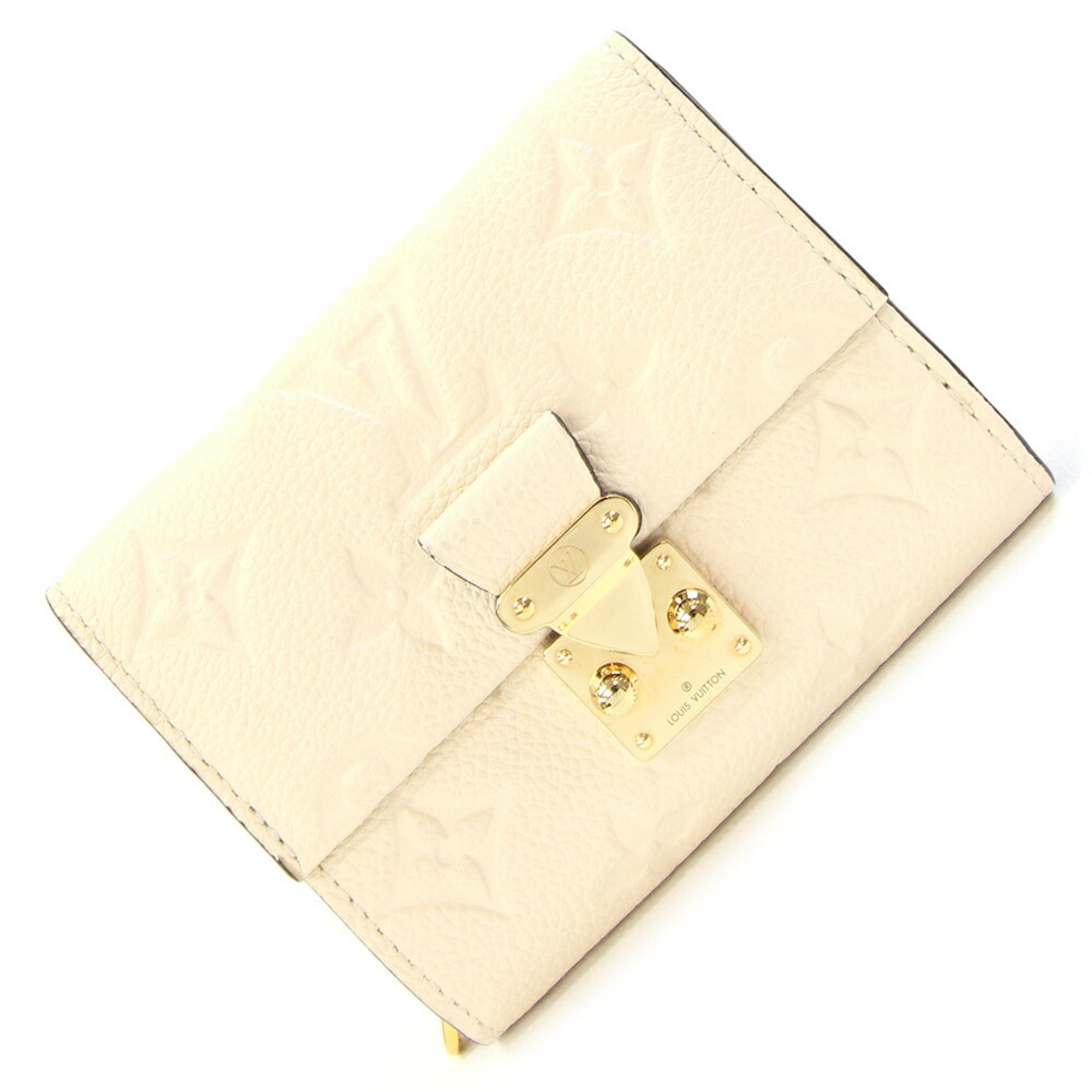 Louis Vuitton Ivory Monogram Empreinte Cuir Ombre Leather Wallet (Tri-Fold)