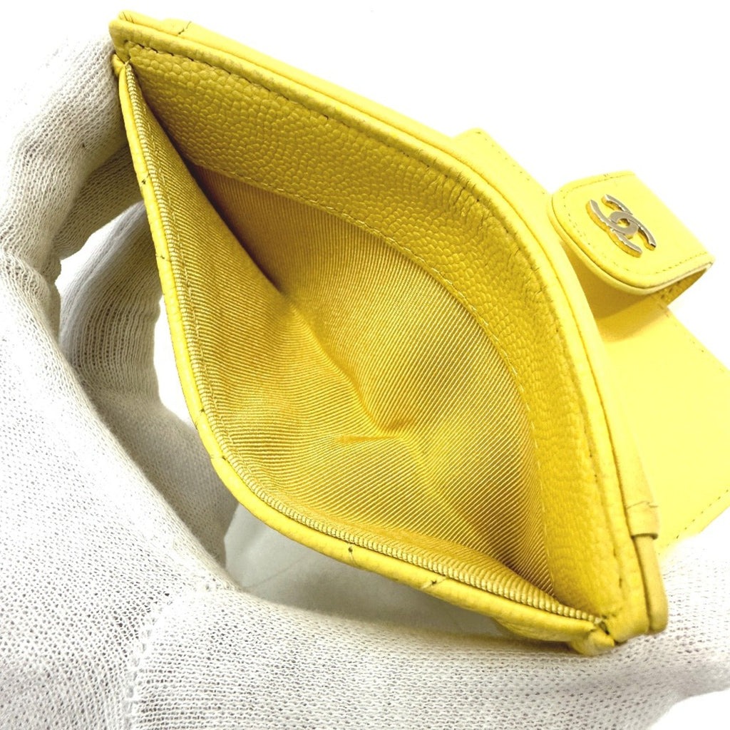 Chanel Yellow Leather Coin Purse/Coin Case